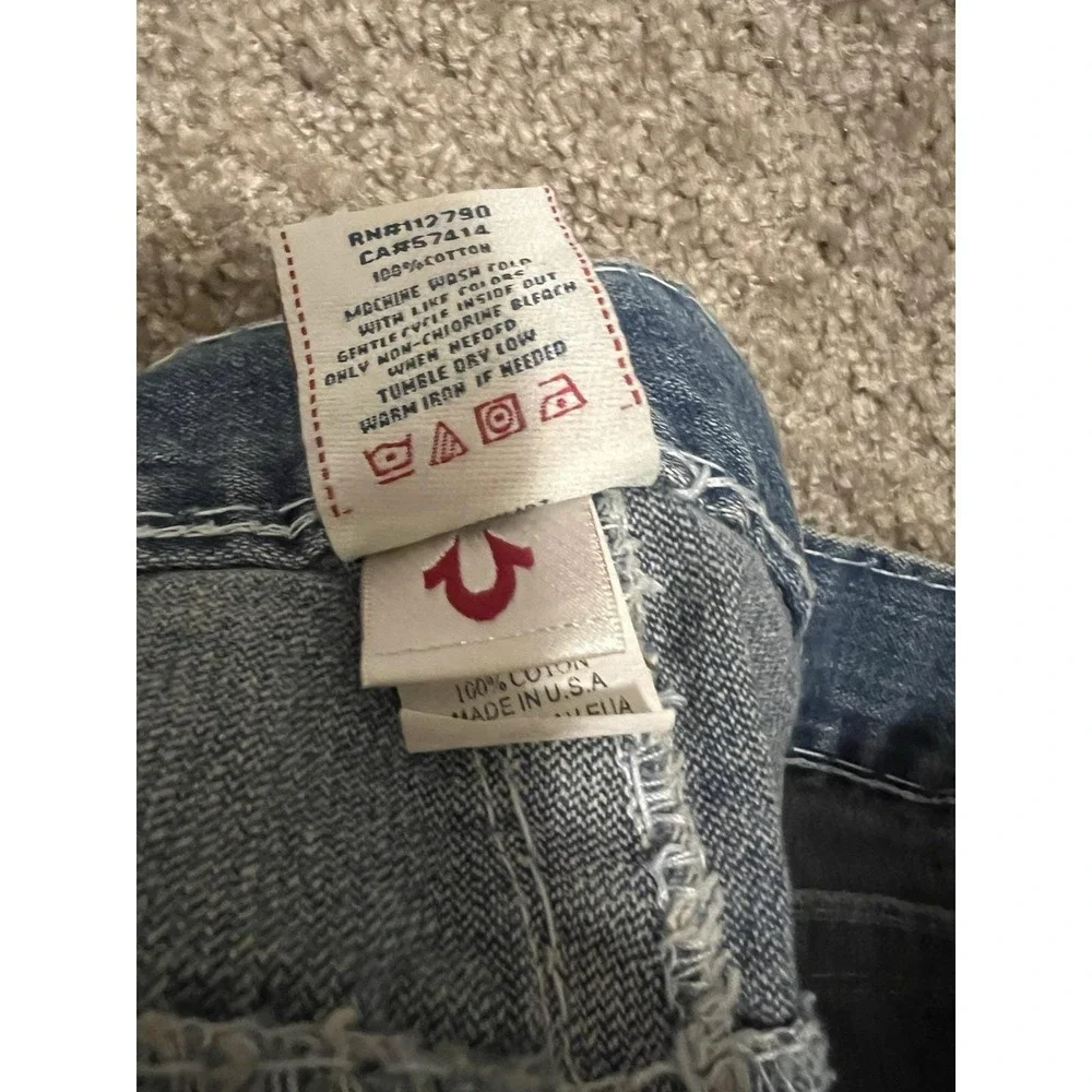 True Religion Ricky Super T 36 Jeans Thick Stitches Made In USA RARE Vintage